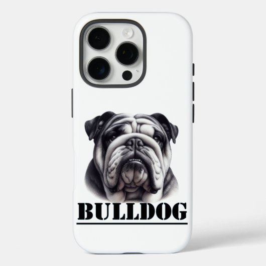 Coques Case-Mate iPhone Bouledogue en noir et blanc (Verso)
