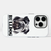 Coques Case-Mate iPhone Bouledogue en noir et blanc (Verso (horizontal))