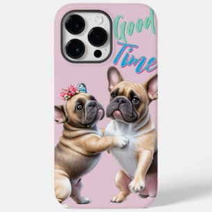 Coque Pour Pour iPhone 14 Pro Max Bouledogue français amoureux Saint-Valentin