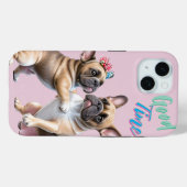 Coques Case-Mate iPhone Bouledogue français amoureux Saint-Valentin (Verso (horizontal))