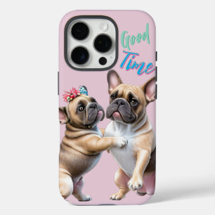 Coques iPhone 16 Pro Bouledogue français amoureux Saint-Valentin
