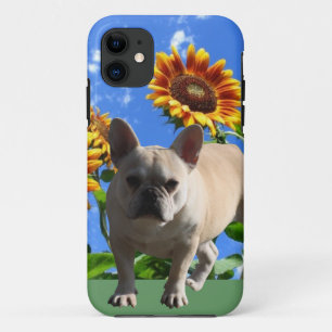 Coques Pour iPhone Bouledogue français avec des fleurs Bouledogue fra