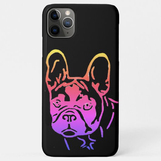 Coques Case-Mate iPhone Bouledogue français cœur néon French Bulldog (Dos)