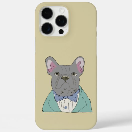 Coques Case-Mate iPhone Bouledogue français gris (Verso)