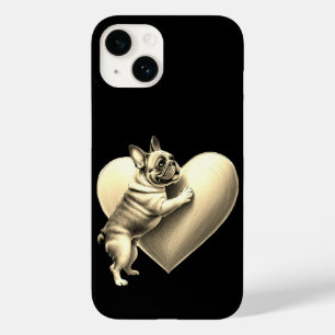 Coque Pour iPhone 14 Bouledogue français je t'aime la Saint-Valentin