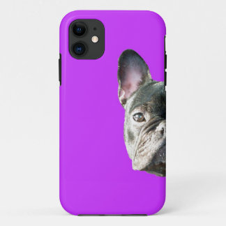 Coque iPhone 11 Bouledogue français "jetant un coup d'oeil" le cas