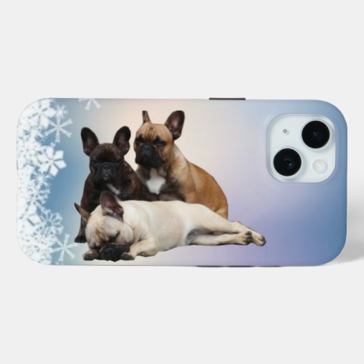 Coques Case-Mate iPhone Bouledogue français Noël French Bulldog (Verso (horizontal))