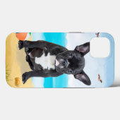 Coques Case-Mate iPhone Bouledogue français sur la plage (Verso (horizontal))