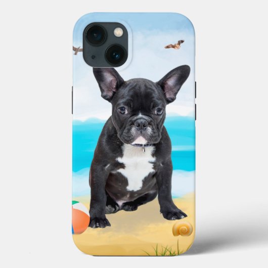 Coques Case-Mate iPhone Bouledogue français sur la plage (Verso)