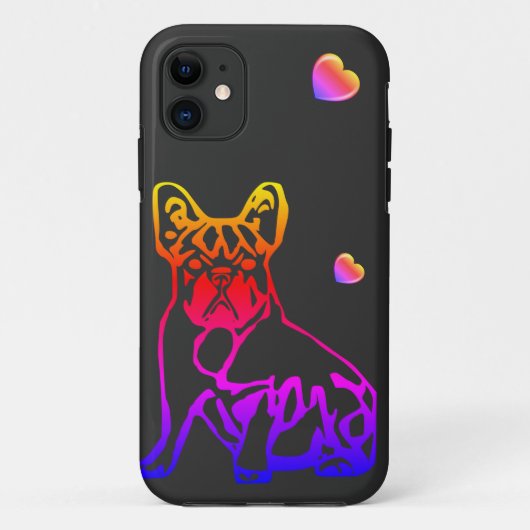 Coques Case-Mate iPhone Bouledogues français avec cœur French Bulldog (Dos)