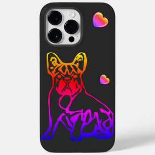 Coque Pour Pour iPhone 14 Pro Max Bouledogues français avec cœur French Bulldog