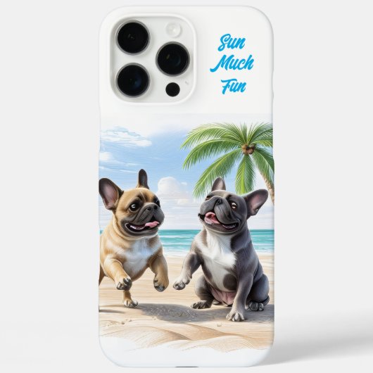 Coques Case-Mate iPhone Bouledogues français Plage Bouledogue Français (Verso)