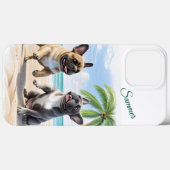 Coques Case-Mate iPhone Bouledogues français plage Bouledogue français (Verso (horizontal))