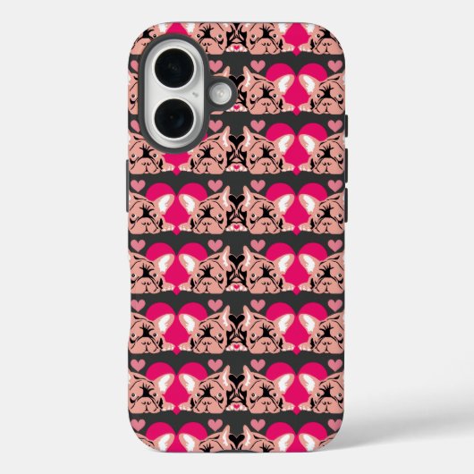 Coques Case-Mate iPhone Bouledogues roses (Verso)