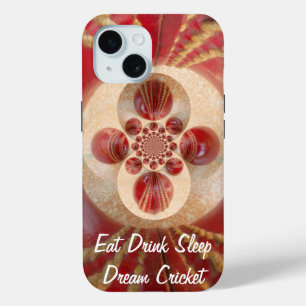 Coque Pour iPhone 15 Boules de cricket rouge Art Abstrait Design d'impr