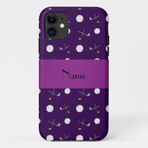 Case-Mate iPhone Case Boules de golf violet de nom personnalisé