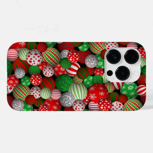 Coques Case-Mate iPhone Boules de Noël 3D (Verso (horizontal))