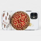 Coques Case-Mate iPhone Boules de Noël rouges décoratives (Dos (Horizontal))