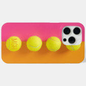 Coques Case-Mate iPhone Boules de tennis Monogramme personnalisées (Verso (horizontal))
