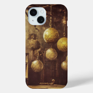 Coque Pour iPhone 15 Boules volantes, dans un laboratoire steampunk