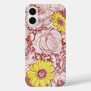 iPhone 16 Plus Case Bouquet bordé de Terra Cotta