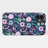 Coques Case-Mate iPhone Bouquet d'aquarelle bleu marine rose (Dos (Horizontal))