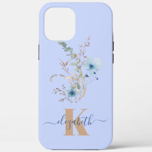 Case-Mate iPhone Case bouquet de fleurs aquarelle bleu poussiéreux rusti