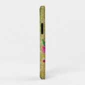 Coques Case-Mate iPhone Bouquet de fleurs d'aquarelle sur vert rustique (Dos/Droite)