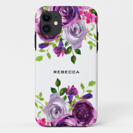 Coques Case-Mate iPhone Bouquet de fleurs de pivoines violettes (Dos)
