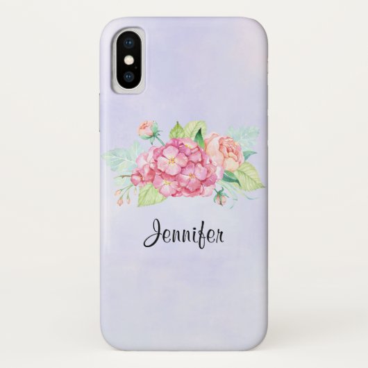 Coques Case-Mate iPhone Bouquet de fleurs élégant rose à l'aquarelle (Dos)