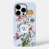 Coques Case-Mate iPhone Bouquet de fleurs sauvages aquarelle Monogram #1 (Verso)