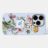 Coques Case-Mate iPhone Bouquet de fleurs sauvages aquarelle Monogram #1 (Verso (horizontal))