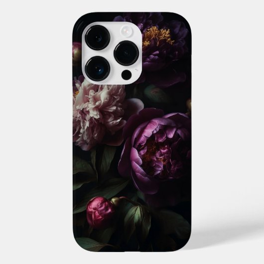 Coques Case-Mate iPhone Bouquet de fleurs violettes romantiques foncées (Verso)