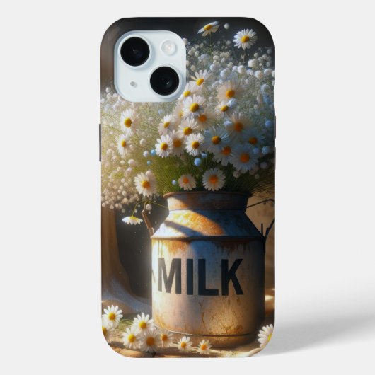 Coques Case-Mate iPhone Bouquet de marguerite dans une boîte de lait (Verso)