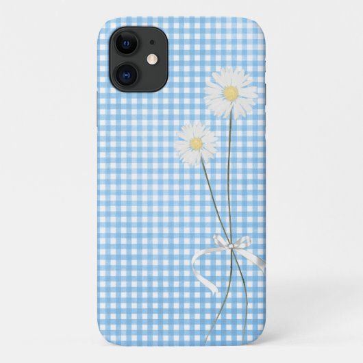 Coques Case-Mate iPhone bouquet de marguerite sur en vichy (Dos)