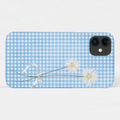 Coques Case-Mate iPhone bouquet de marguerite sur en vichy (Dos (Horizontal))