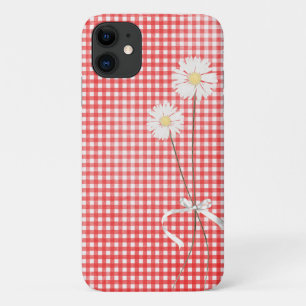 Case-Mate iPhone Case bouquet de marguerite sur en vichy rouge