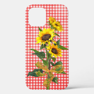 Case-Mate iPhone Case Bouquet de tournesol sur En vichy rouge Coque-Mate