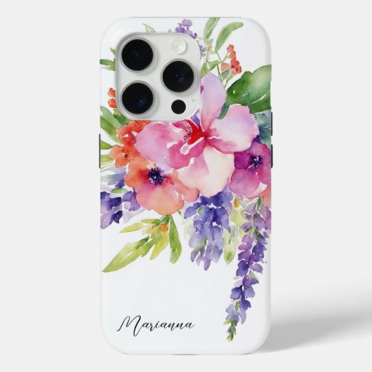 Coques Case-Mate iPhone Bouquet floral aquarelle (Verso)