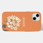 Coques Case-Mate iPhone Bouquet floral blanc Nom personnalisé (Verso (horizontal))