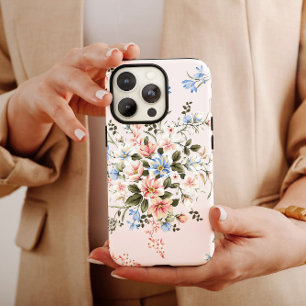 Coque Pour iPhone 14 Bouquet floral bleu Girly iPhone 14 Coque-Mate C