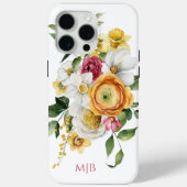 Coques Case-Mate iPhone Bouquet floral de printemps brillant avec Monogram (Verso)