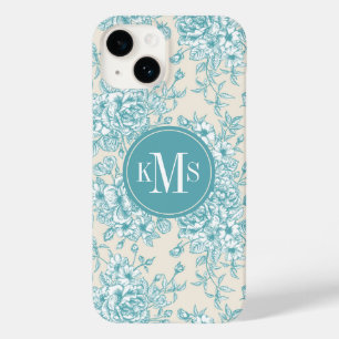 Coque Pour iPhone 14 Bouquet Rose bleu Jardin Motif Floral