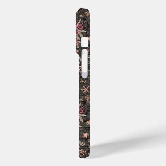 Coques Case-Mate iPhone Bouquet saint de Noël - Noir (Verso / Gauche)