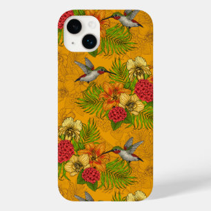 Coque Pour iPhone 14 Plus Bouquet tropical et colibris 2