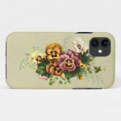 Coques Case-Mate iPhone Bouquet vintage de pensées (Dos (Horizontal))