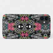 Coques Case-Mate iPhone Bouquets de fleurs roses sur une géométrie (Dos (Horizontal))