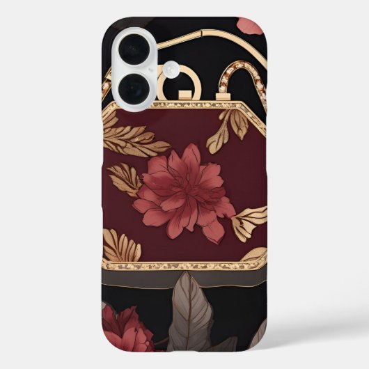 Coques Case-Mate iPhone Bourgogne Or art IA (Verso)