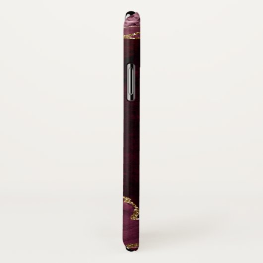 Coques Case-Mate iPhone Bourgogne Rouge or Parties scintillant Agate Gemst (Dos/Droite)
