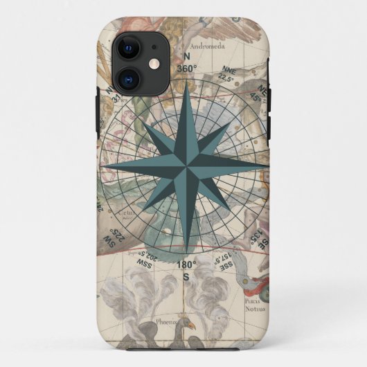 Coques Case-Mate iPhone Boussole sur une carte ancienne (Dos)